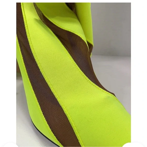 Jimmy Choo Neon Green Heeled Boots - Picture 4 of 12
